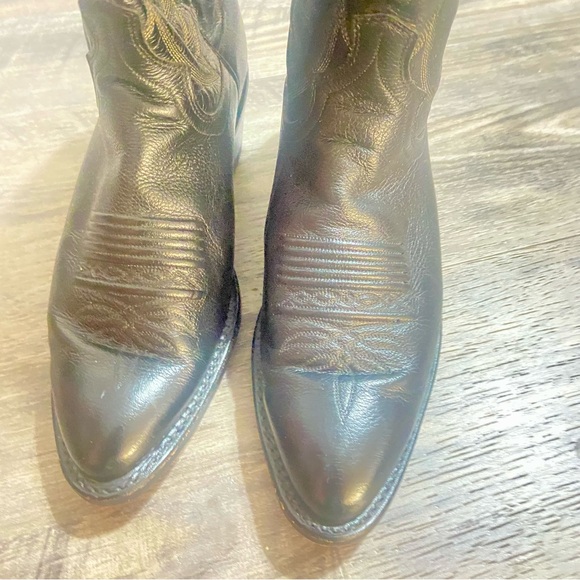 Vintage Dan Post El Paso Black Embroidered Western Cowboy Boots main image 8